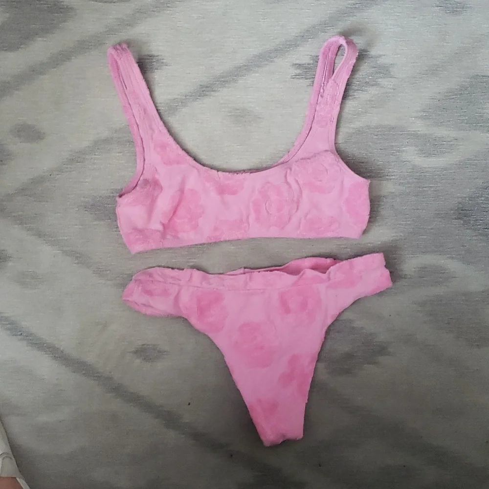 Frankies Bikinis pink swimsuit size xs